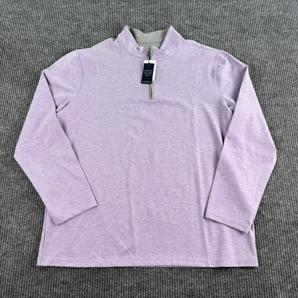 NWT Mizzen+Main Pullover Men XXL Purple ProFlex 1/4 Zip Performance Fleece $128